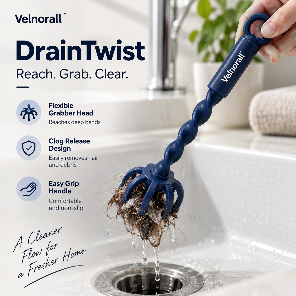 Velnorall™ DrainSpiral Flex Grabber