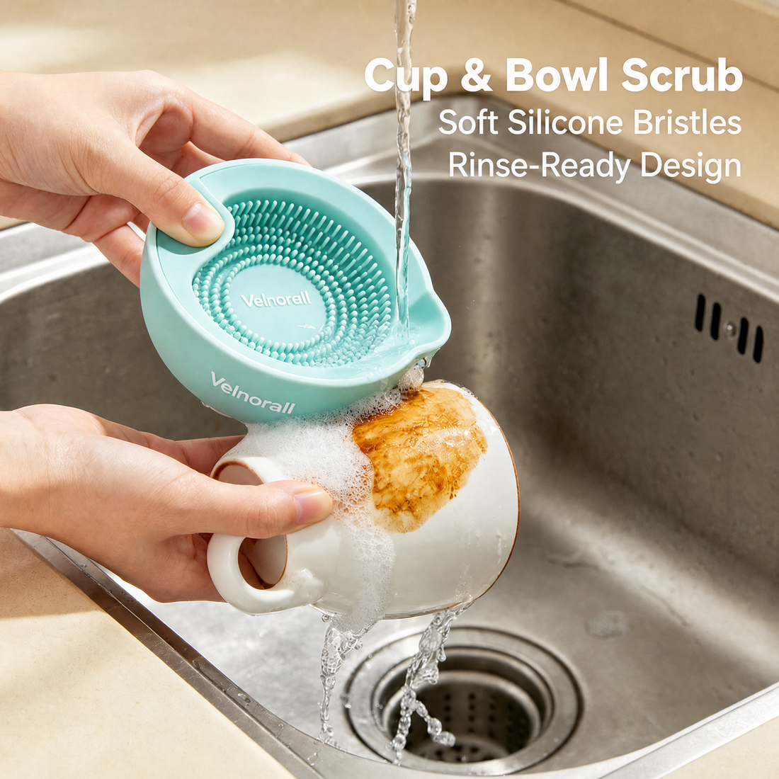 Velnorall™ CupCurve Dish Scrubber